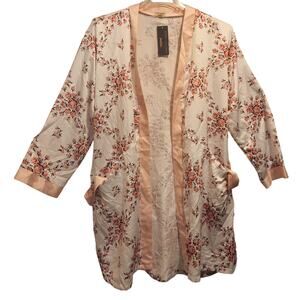 Morgan Lane NWT Women's Allie Rose Pattern Pockets, Pink, Tie Belt Size L